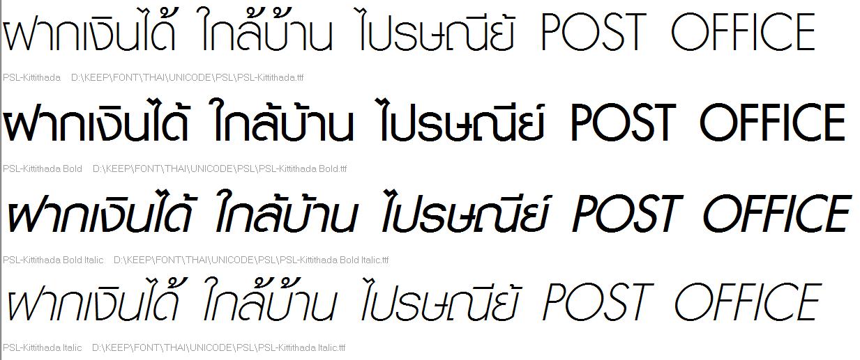 Psl Display Thai Font